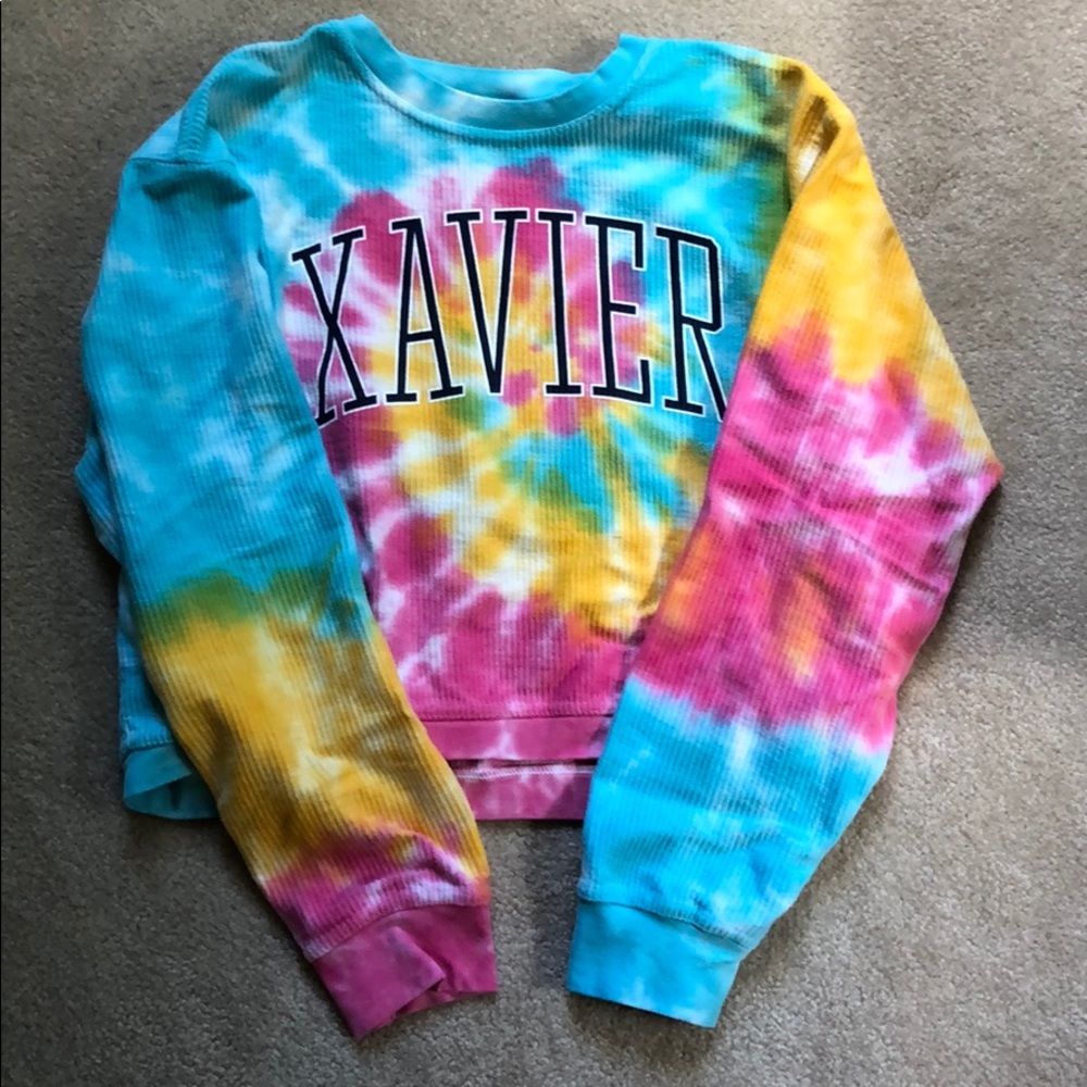Tie dye Xavier University long sleeve
